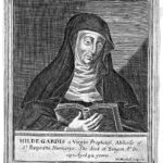 Engraving: German abbess and physician Hildegard von Bingen
