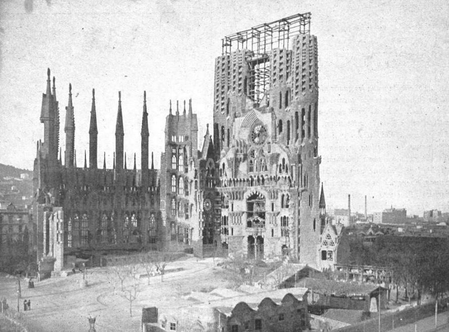 Construcció de la Sagrada Família a l'Ilustració Catalana nº 448 (2a època) (07/01/1912)